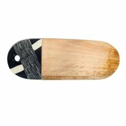 Coastal Home - Mango Wood & Ceramic Serving Board 17.5x50cm
